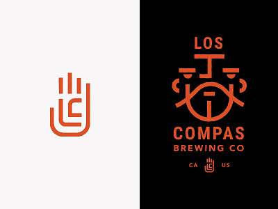 Compas Brew iconography identity mark typography