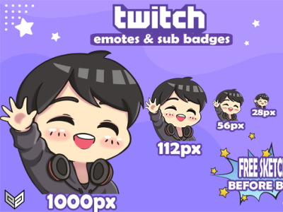 cute cartoon character emotes for twitch streamer cartoon chibi emotes emotes for twitch stream streamer twitch