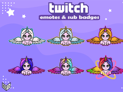 rainbow unicorn badges twitch