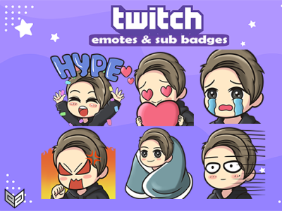 cute chibi cartoon emotes for twitch by Hmhproduction | Dribbble