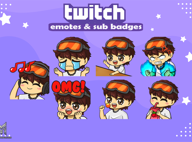 cute chibi twitch emotes by Hmh_production on Dribbble