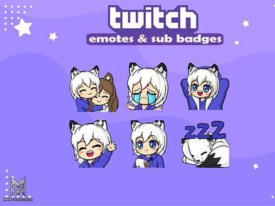 cute fox chibi emotes animated animation chibi twitch emotes commission emotes emotes for twitch streamer twitch twitch animated twitch emotes