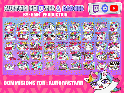 cute unicorn rainbow twitch emotes