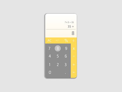 Daily UI :: #004 calculator dailyui dailyui 004 dailyuichallenge design minimal ui yellow