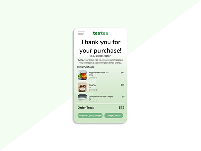 Daily UI :: #017 017 17 app daily 100 challenge dailyui dailyuichallenge design email green minimal receipt shop ui