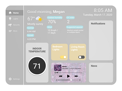 Daily UI 021 Home Monitoring Dashboard 021 21 app daily 100 challenge dailyui dailyuichallenge design grey minimal simple ui