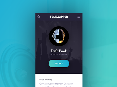 Artist page artist festmapper mobile music real project web