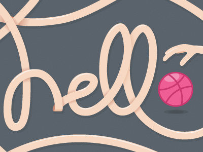 Hello Dribbble dribbble hand hello typo typography