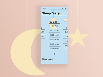 Sleep Diary for Moms App app design flat icon illustration ui vector