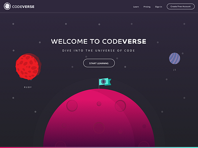 Codeverse academy brand code code academy code school learn moon planets school space universe