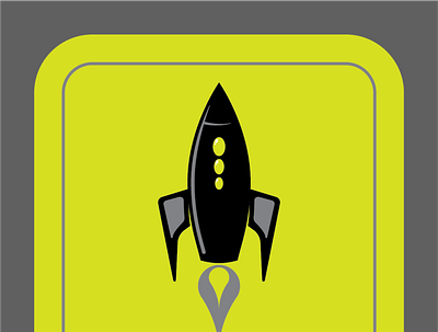 Rocketship design illustration logo retro rocket
