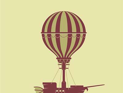 Hot Air Balloon branding design illustration logo retro typography vector