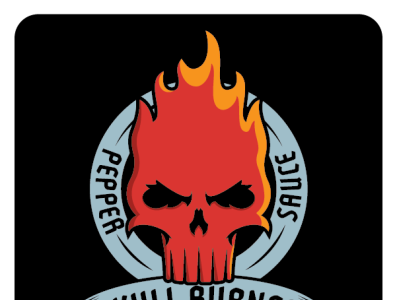 Flame branding design flame flat icon illustration logo skull typography vector
