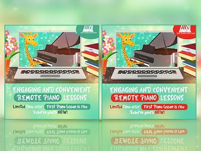 Cartoon ad for FACEBOOK, INSTAGRAM (PIANO LESSONS)