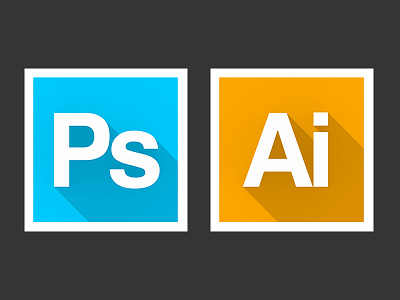 Adobe Icons (Long Shadow)