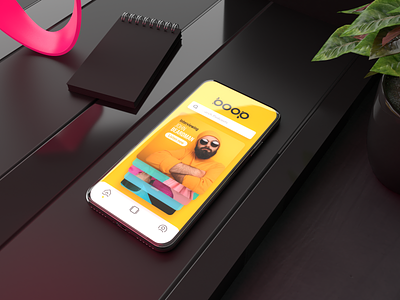3D Phone Display – Boopcast 3d 3d iphone adobe dimension adobe xd albums matte black podcast ui design