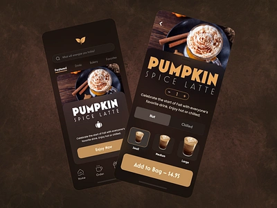 Coffee? Coffee. adobe xd coffee coffee app food ordering latte menu mobile app ordering pumpkin spice