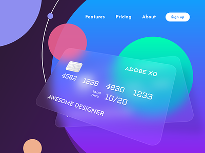 3D Credit Cards with a Background Blur 3d transforms background blur blur cards landing page