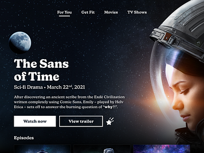 Sans of Time comic sans new kansas space television tv tv design typeface ui ui design