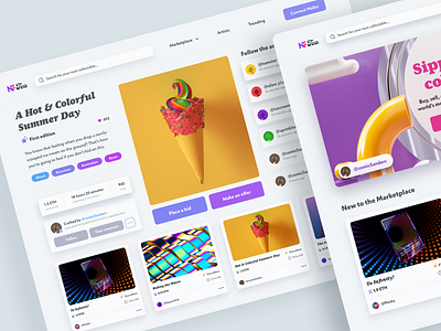 NFTea Collectable Marketplace adobe xd artists collectables crypto cryptocurrency gallery landing page nft nft page nfts ui design