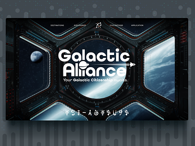 Galactic Alliance Landing Page Explorations adobe xd aliens exploration landing page planets space space exploration ufo ui design web design website