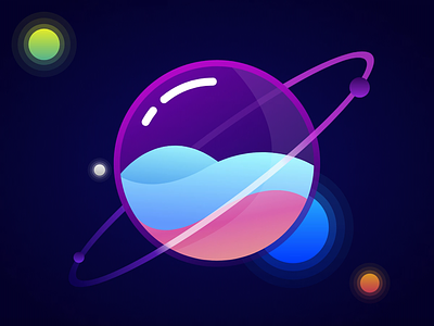 Glass Planet Animation adobe xd animation auto animate moon planet space