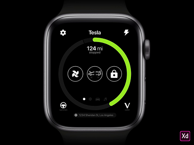 Tesla Apple Watch Concept adobe xd apple watch auto animate frunk tesla trunk