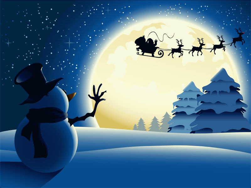 Happy Holidays adobe xd animation christmas illustrator santa snow snowman