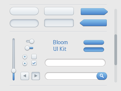 Bloom UI Kit blue sliders ui ui kit white