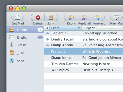 Mail App UI inbox mail ui