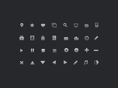 16px Icons 16 16px glyphs icons psd vector