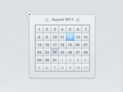 Calendar august calendar inset interface ui