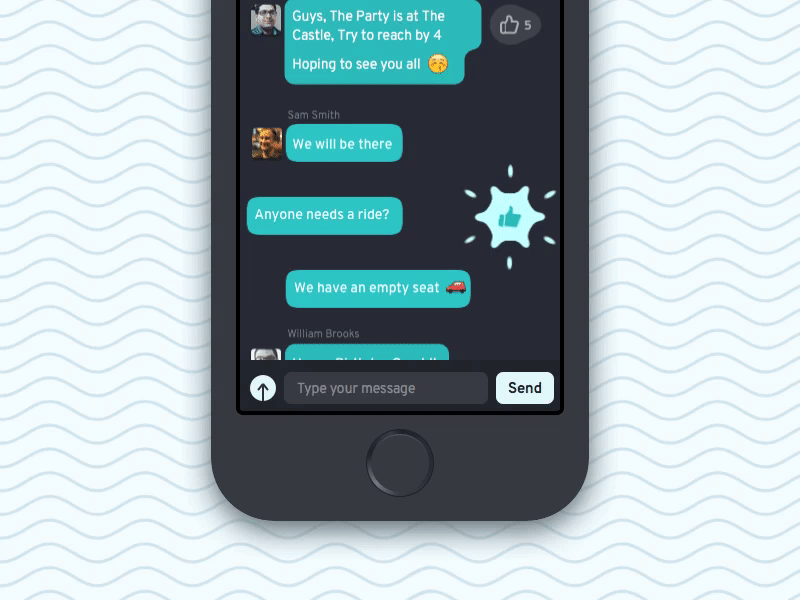#5 Group Chat Likes [Rethinking the Chat Interface] chat clean gif group interaction interface like ui ux