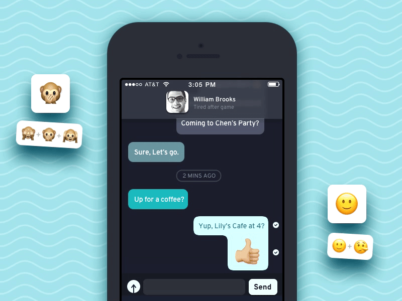 #6 Emoji Stories [Rethinking the Chat Interface] animation chat emoji ios messaging ui ux