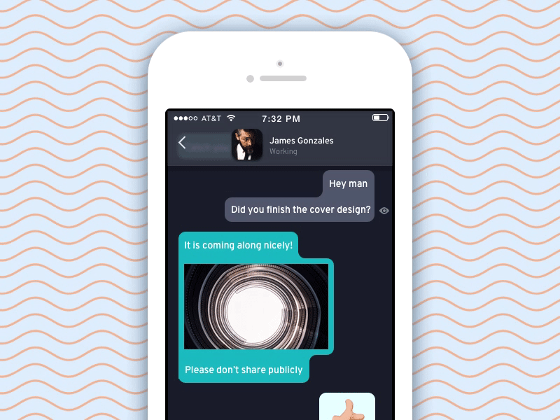 #9 Locked Messages [Rethinking the Chat Interface] chat lock lock animation messages touchid ui unlock ux