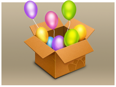 Iconsutra Launch balloons box icon illustration india sutra