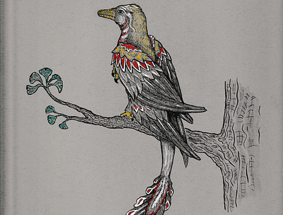 changyuraptor yangi art creature design dinosaur illustration ink sciart