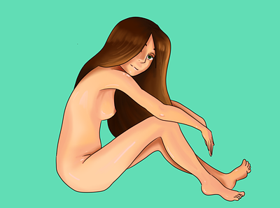 Nude Study anatomy anime art character design digital painting girl illustration