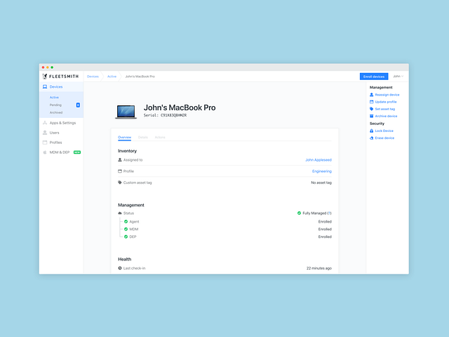 Device Detail Preview by Eric Skram on Dribbble
