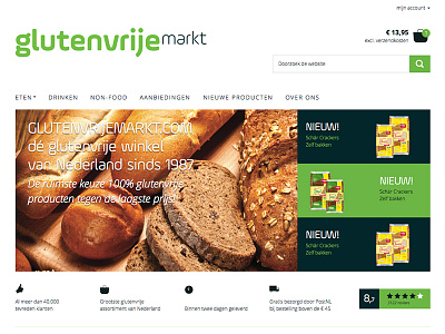 Glutenvrijemarkt ecommerce magento webshop