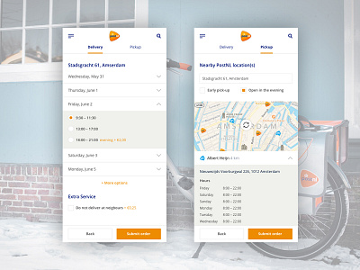 PostNL Bezorgopties - Redesign app mobile redesign site ui web website