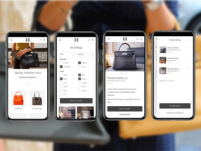 Luxury bags store (concept) ecommerce leather luxury magento mobile responsive ui webshop