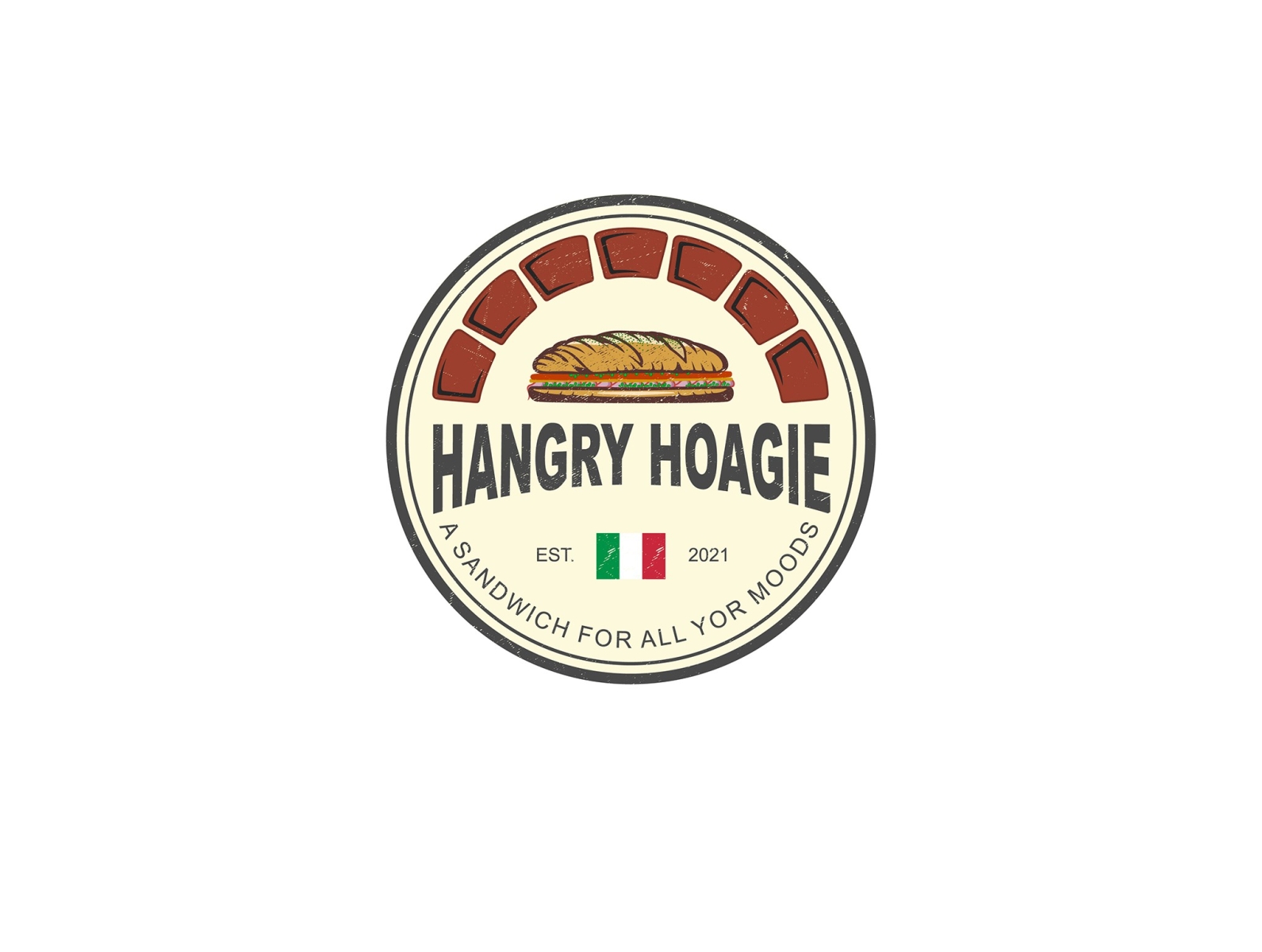 Hangry Hoagie graphic design logo vector