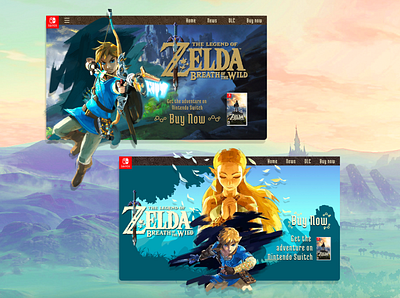 100 Days of UI - Landing Page 100daychallenge 100days day3 design nintendo nintendo switch ui ux video game web website zelda