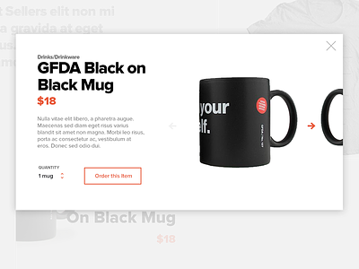 Quick View ecommerce hover modal mug product quick view