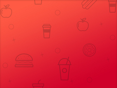 Icon Pattern apple donut drinks gradient hamburger icons line art pattern