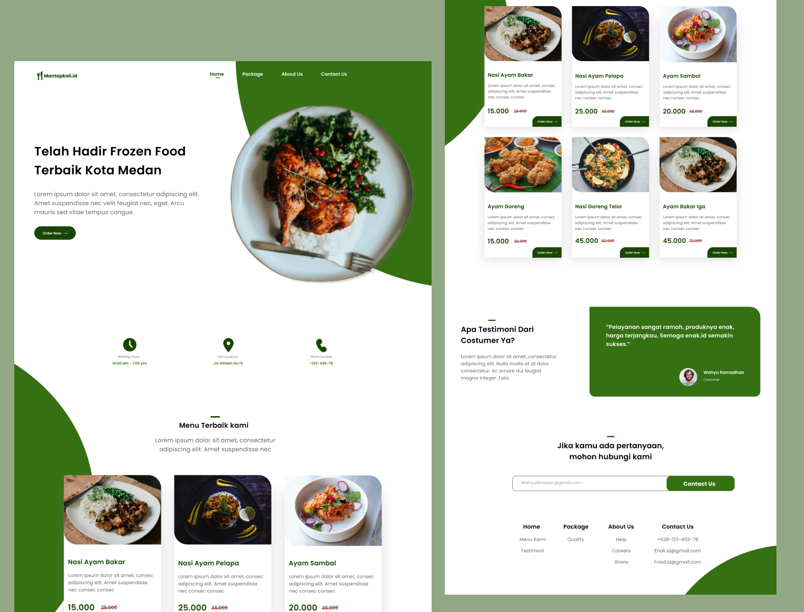 Mantapkali.id - Food Court Landing Page by Ikrar Bakti Rahmadi on Dribbble