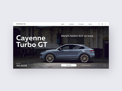 Porsche Cayenne web design concept