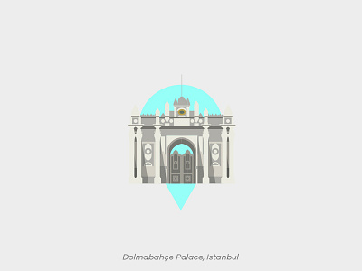 Pin Series: Istanbul building dolmabahce istanbul palace pin turkey vector