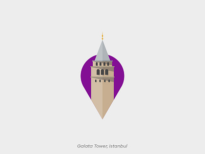 Pin Series: Istanbul galata istanbul palace pin tower turkey vector